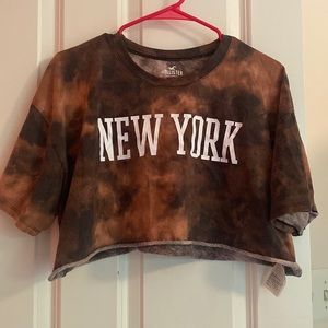 New York Bleach Tie Dye Crop